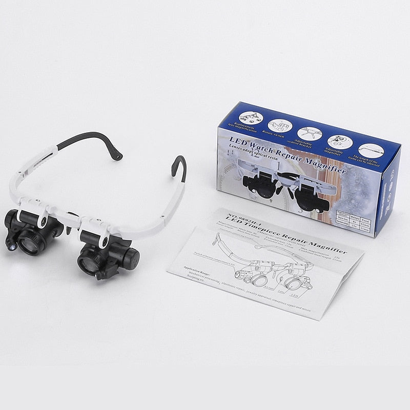 Lupenbril met licht en 8x, 15x & 23x vergroting | ZoomZicht