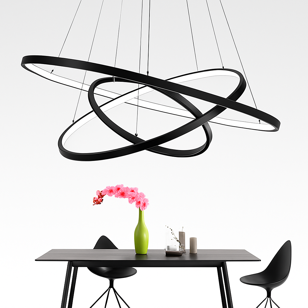 Design-Luster met LED-Hangringen Deco