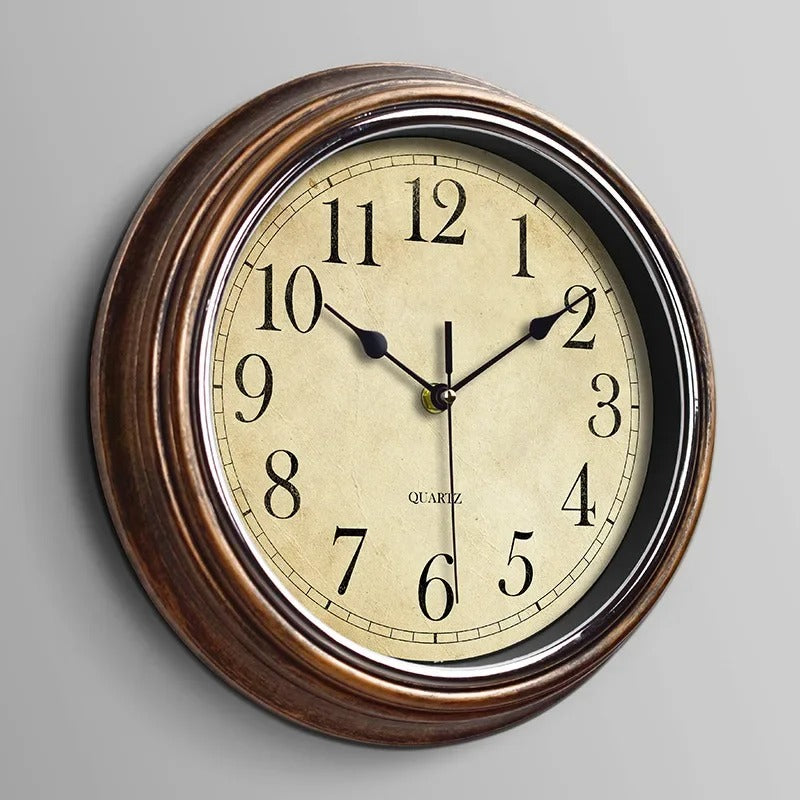 Aurelix Klassieke Houten Wandklok met Stille Mechanisme