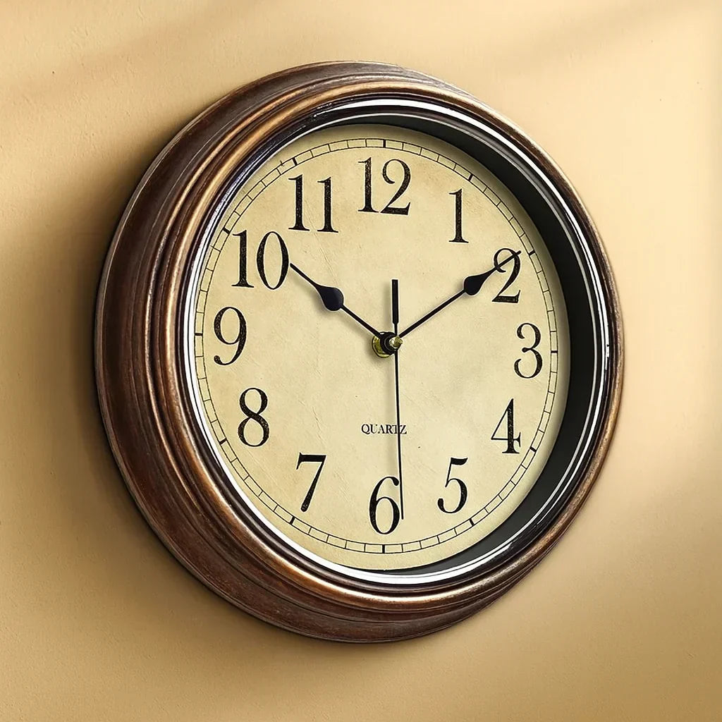 Aurelix Klassieke Houten Wandklok met Stille Mechanisme