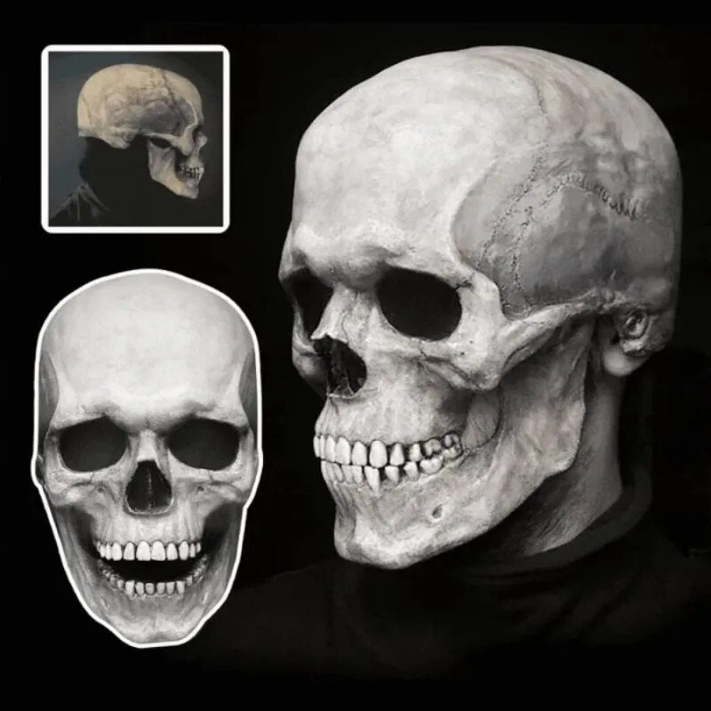 Halloween Schedelmasker Met Beweegbare Kaak Realistisch Latex Volledige Hoofd Kostuum