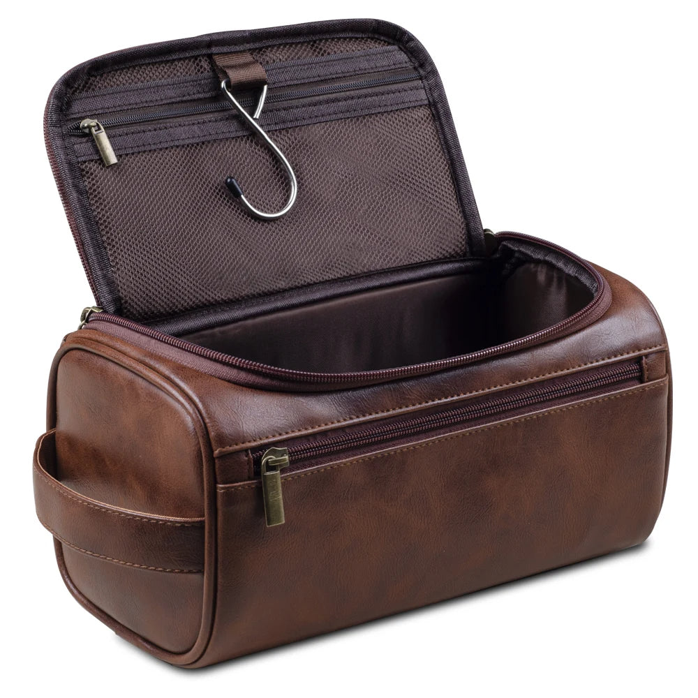Premium Leren Toilettas voor Reizigers