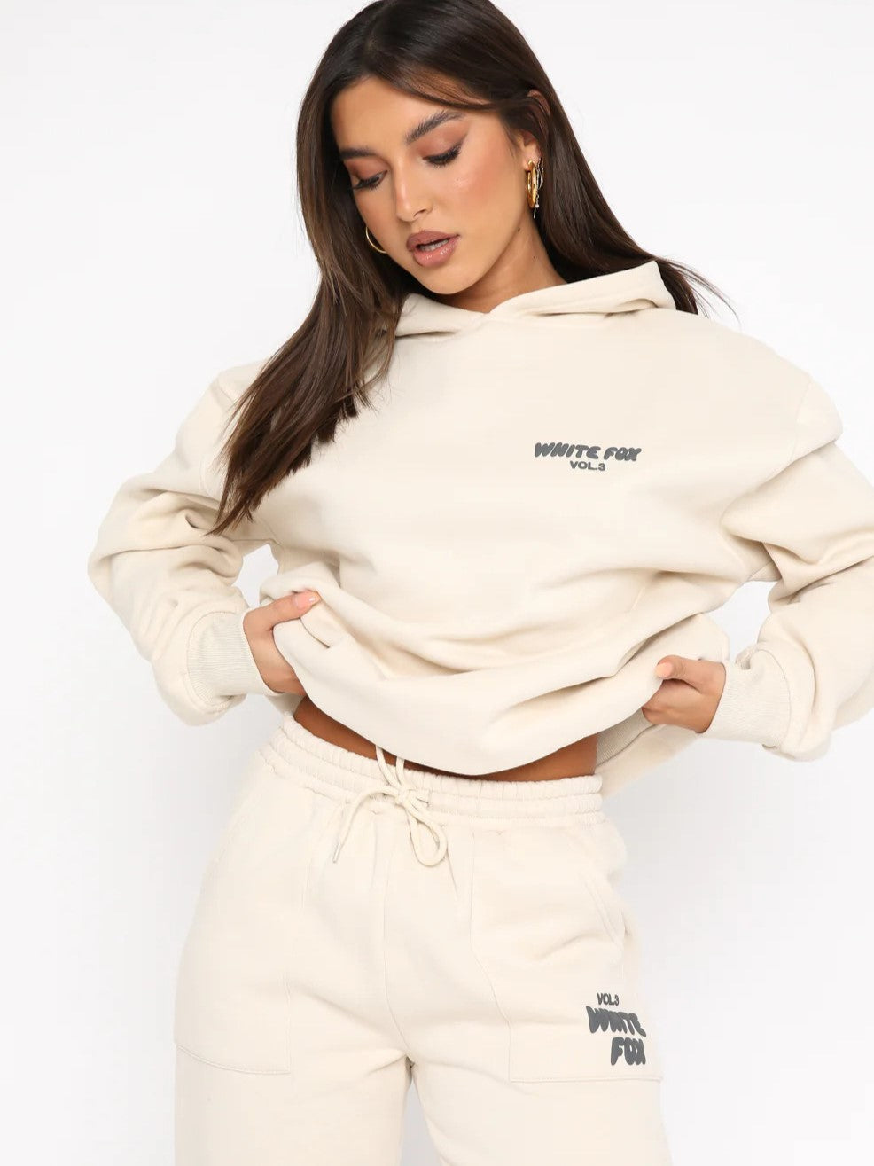 Dames Trainingspak Witte Vos Katoenmix Loose Fit Comfortabel