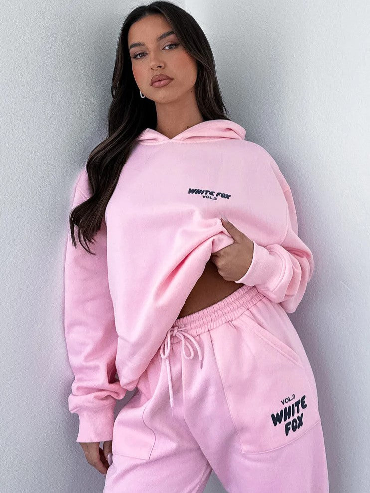 Comfortabel Loszittend wit Trainingspak voor Dames van Katoenmix met Vossenprint