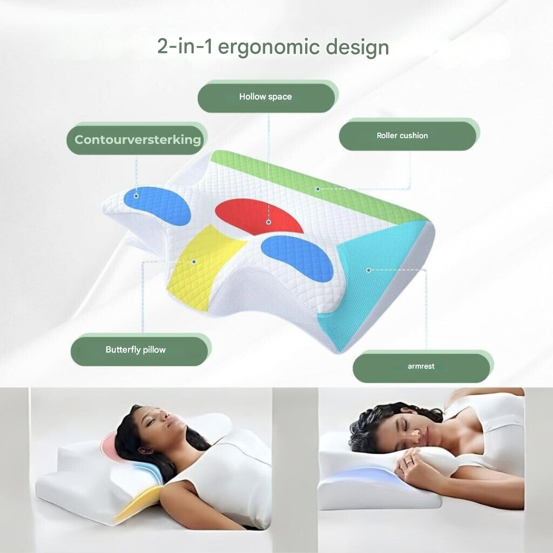 Orthopedisch Kussen | Ergonomische Ondersteuning voor Nek en Rug | Geheugen Schuim