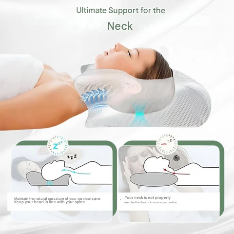 Orthopedisch Kussen | Ergonomische Ondersteuning voor Nek en Rug | Geheugen Schuim