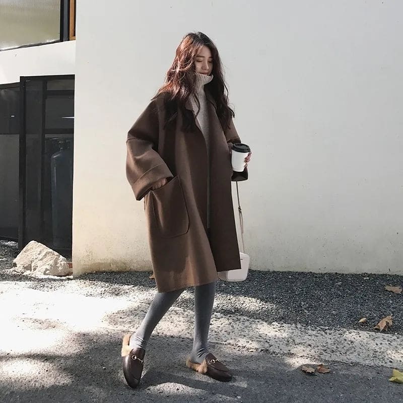 Aura Wolmix Trenchcoat – Oversized Damesjas met Elegante Snit