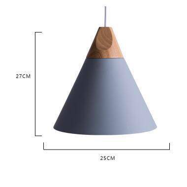Hanglamp van hout en aluminium in kegelvorm