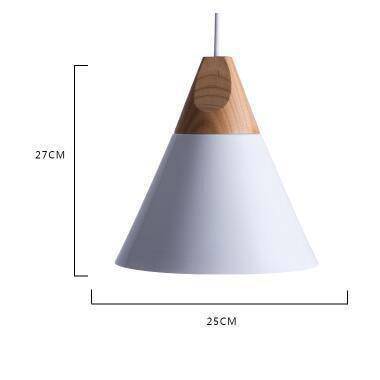 Hanglamp van hout en aluminium in kegelvorm