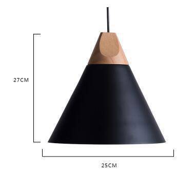 Hanglamp van hout en aluminium in kegelvorm