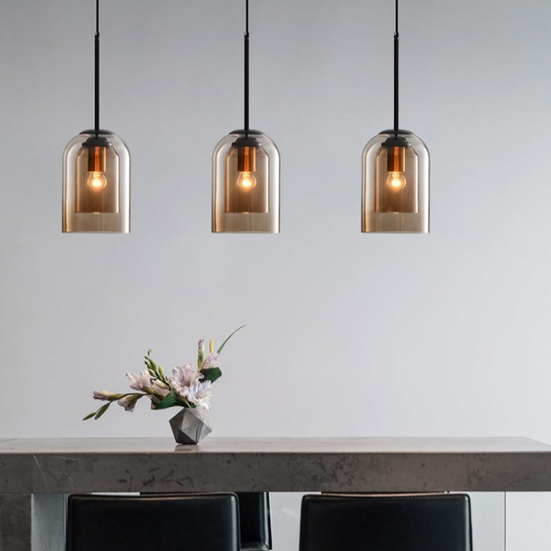 Mica Mid-Century Hanglampen met Dubbel Glas