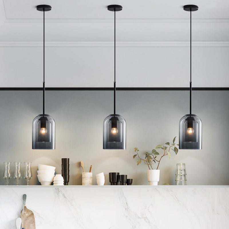 Mica Mid-Century Hanglampen met Dubbel Glas