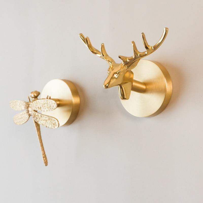 Gouden Messing Wandhaken – Handgemaakte Dierontwerpen voor Stijlvolle Wanddecoratie