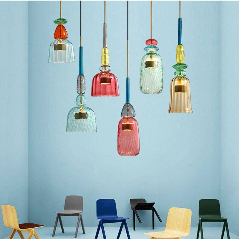 Hanglamp van gekleurd glas Illumy