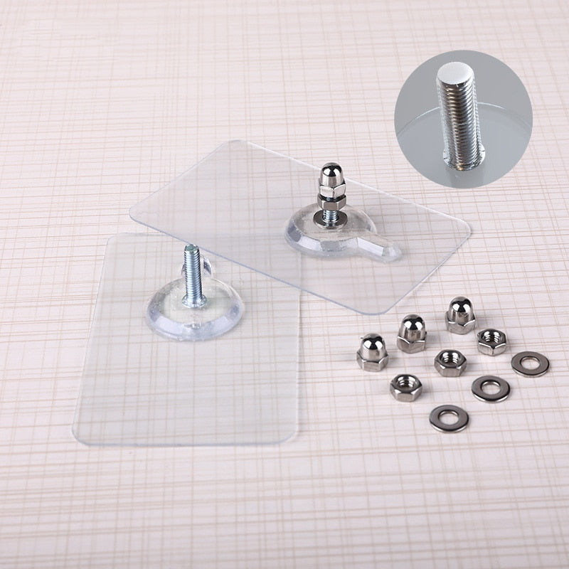 10 Stuks Zware Punch-Free Transparante Kleefhaken