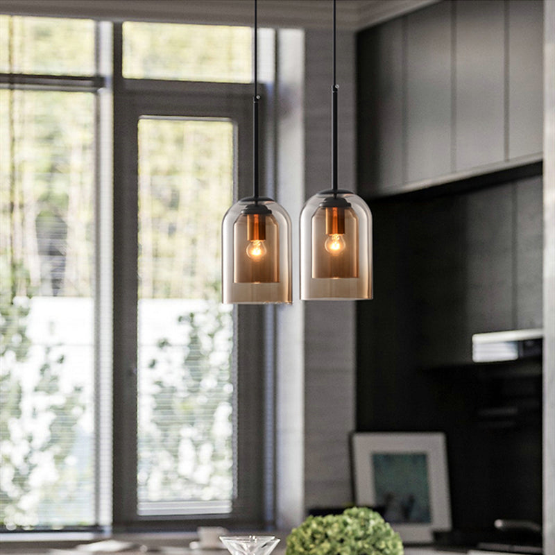 Mica Mid-Century Hanglampen met Dubbel Glas