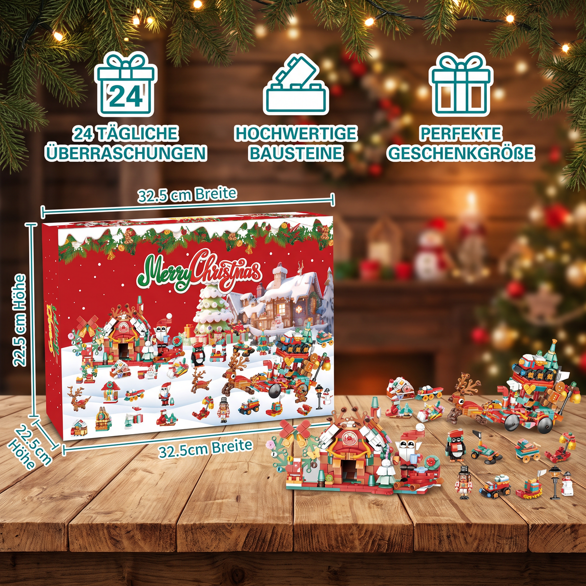 Kerstdorp Bouwstenen Adventskalender – 24 Dagen Vol Kerstplezier