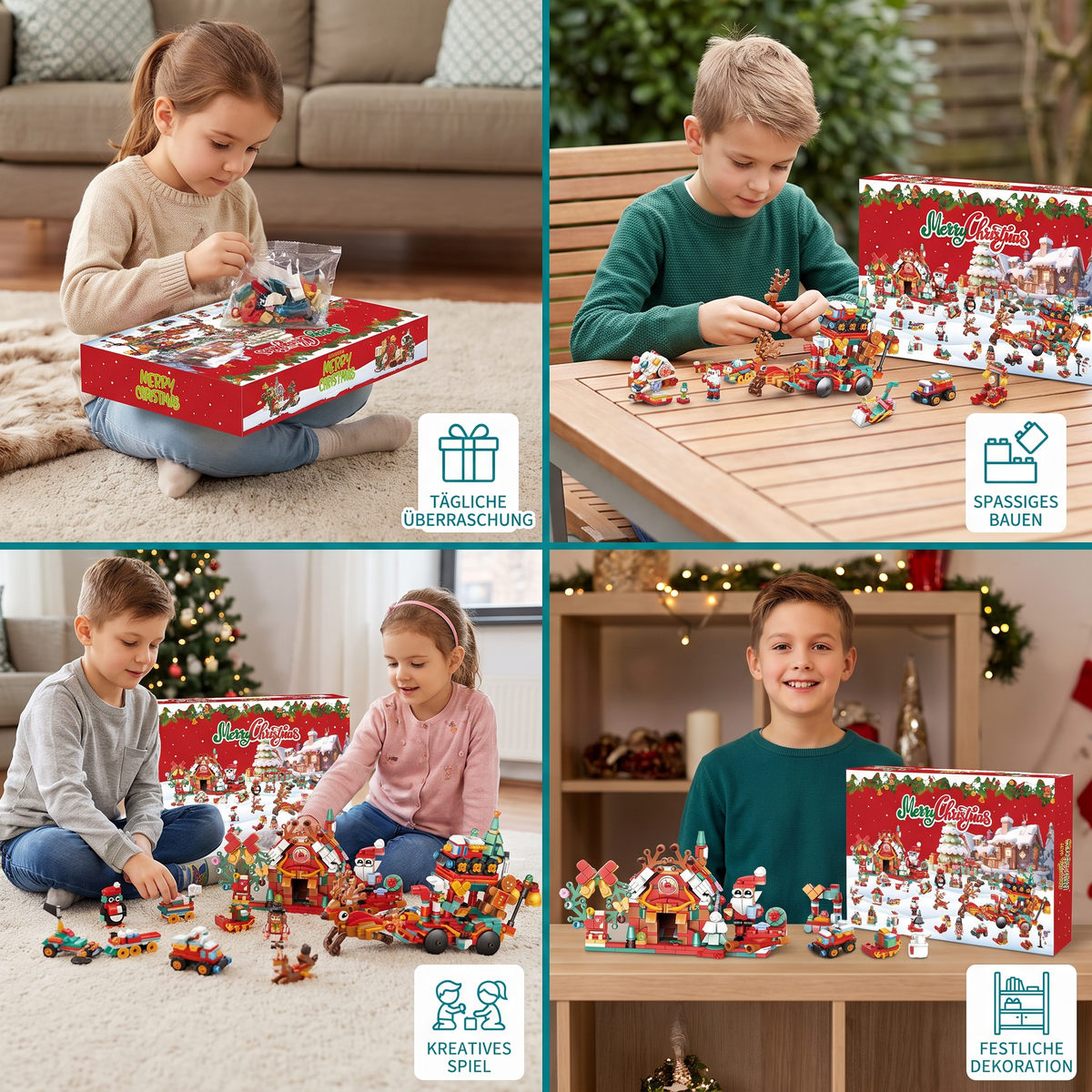 Kerstdorp Bouwstenen Adventskalender – 24 Dagen Vol Kerstplezier