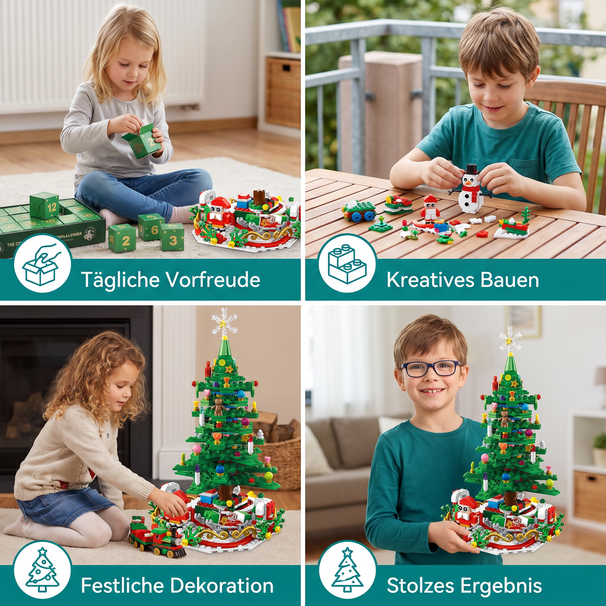 Kerstboom Bouwstenen Adventskalender – 24 Dagen Vol Bouwplezier