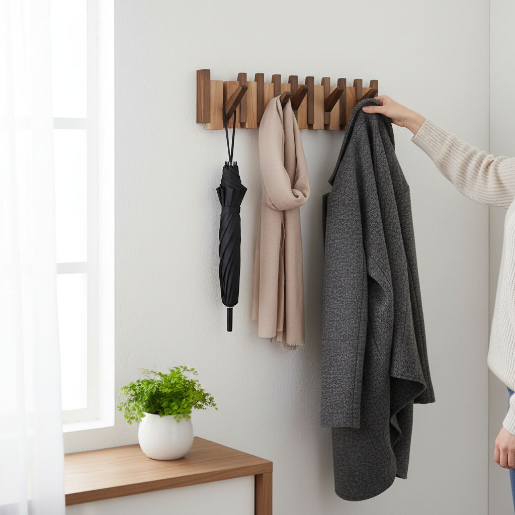 Houten Pianohanger Kapstok Voor Elegante Kledingopslag