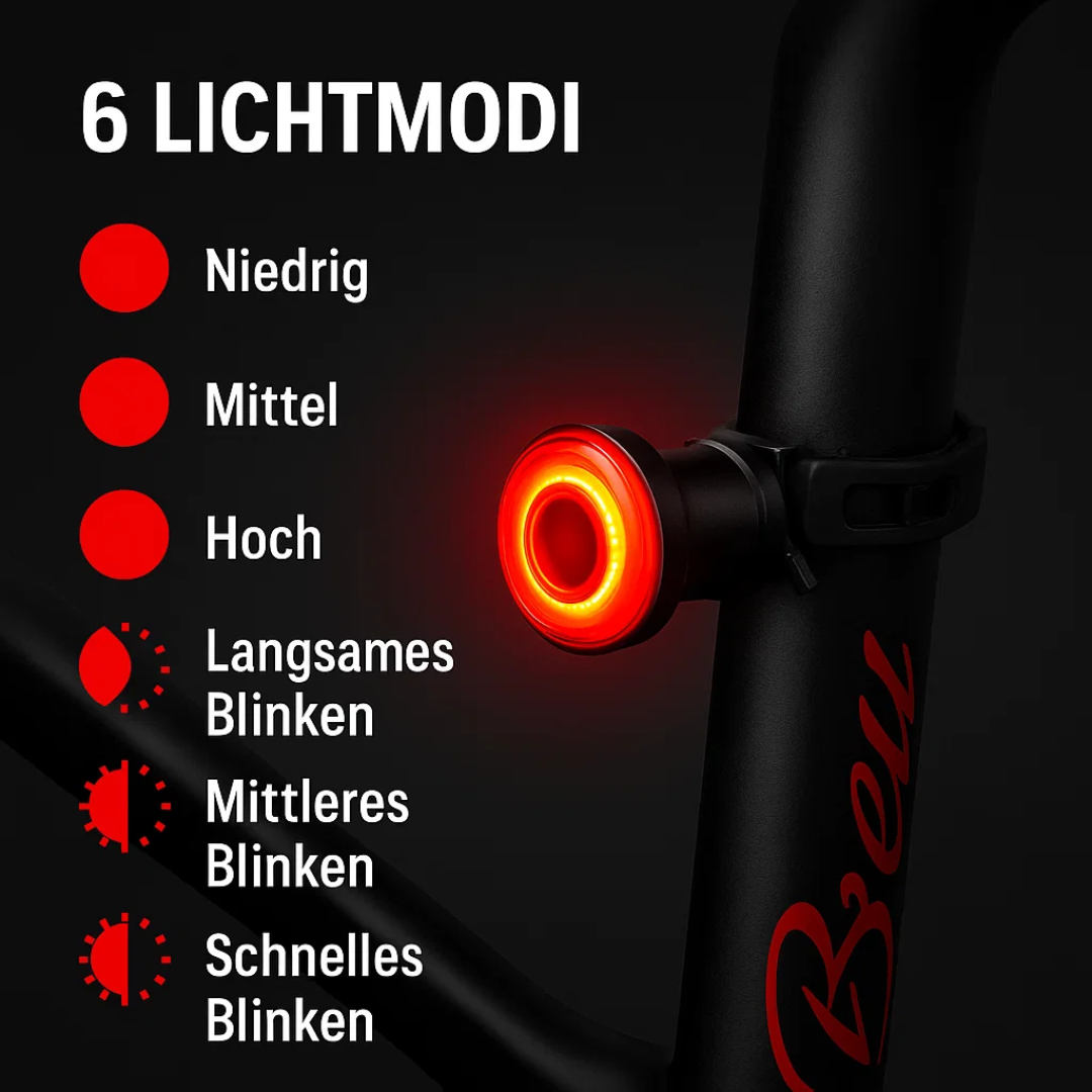 Achterlicht & Remlicht voor Fiets en Racefiets met 6 Modi en Accu | Lumirad