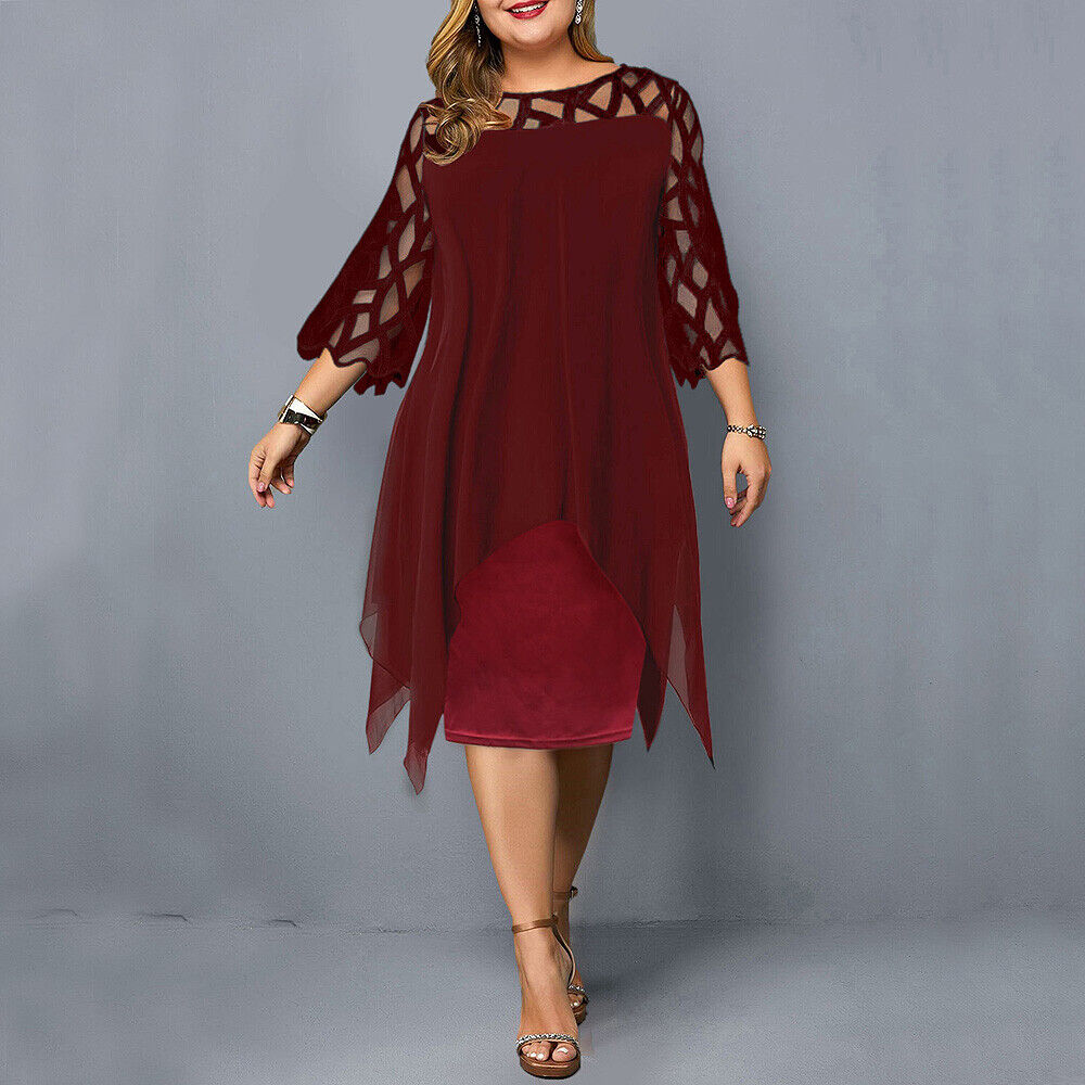 Elegante Midi-jurk in grote maten voor de herfst