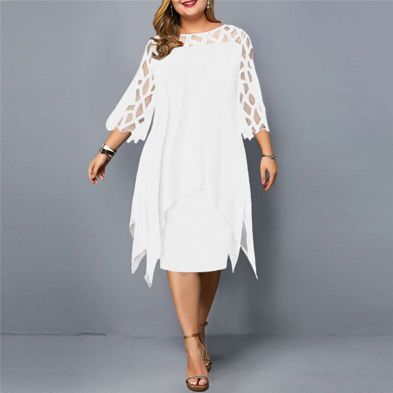 Elegante Midi-jurk in grote maten voor de herfst