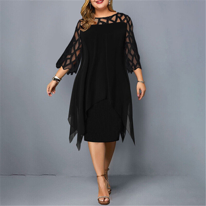 Elegante Midi-jurk in grote maten voor de herfst