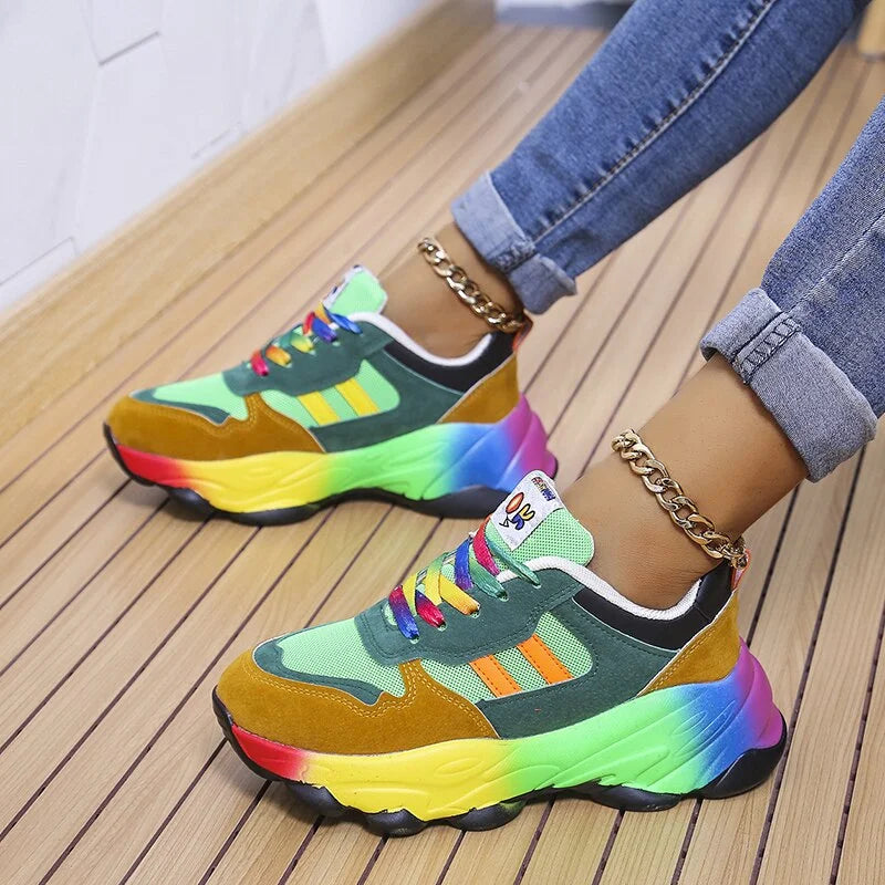 Multikleurige Orthopedische Sneakers met Plateau voor Dames – Modern Stijl en Absoluut Comfort