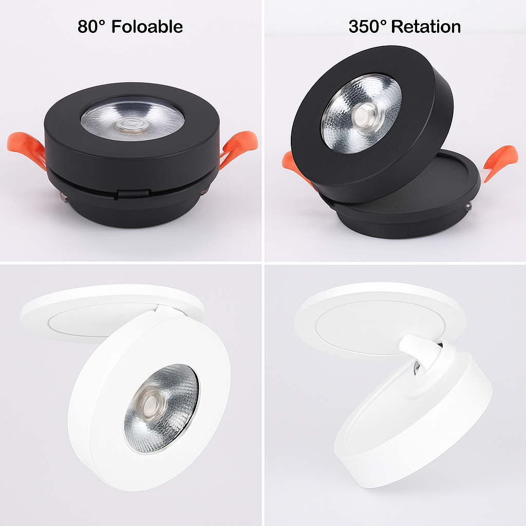 Moderne ronde en draaibare LED-inbouwlamp Slim