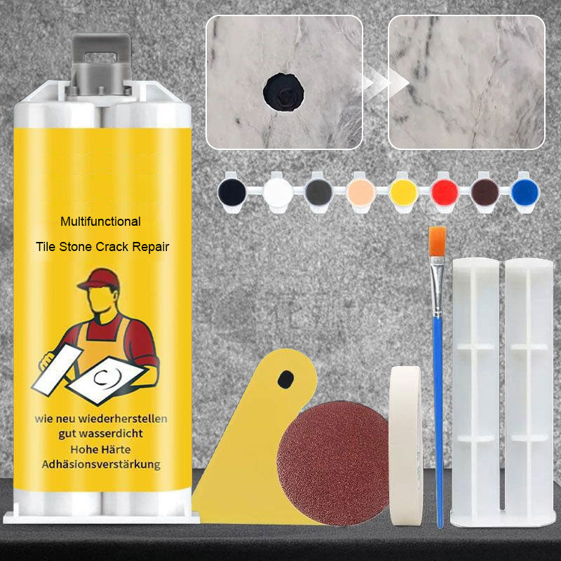 LuxuraFix Tegel- en Steenbreukreparatieset | Hoogwaardige set voor moeiteloze reparatie van tegels en steenbreuken