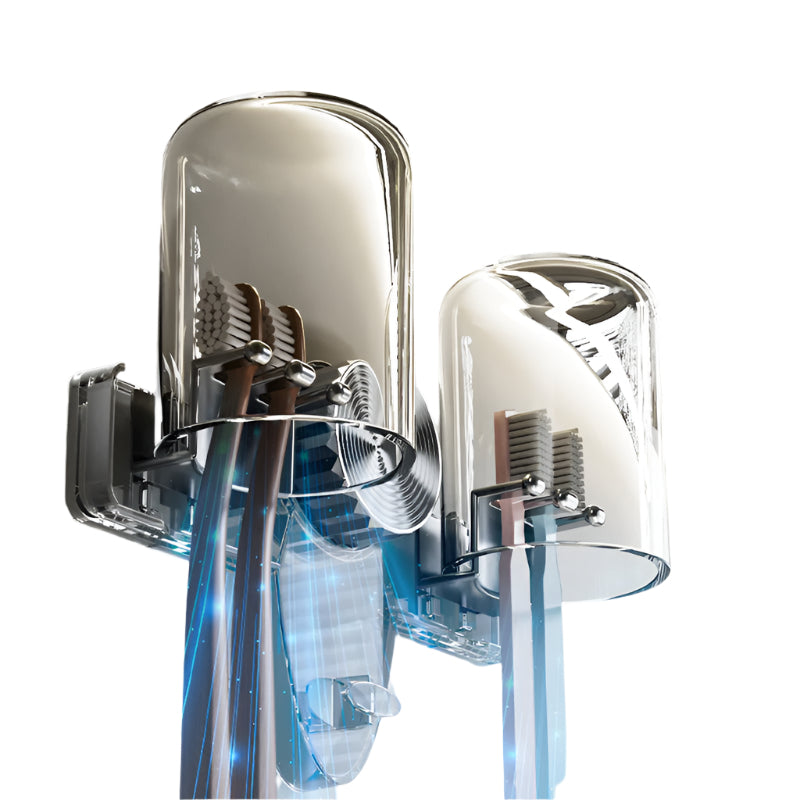 LuxuraCare 4-Slot Tandenborstelrek | Elegant en hygiënisch met sterke vacuümzuiging