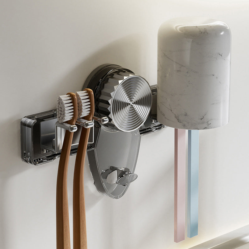 LuxuraCare 4-Slot Tandenborstelrek | Elegant en hygiënisch met sterke vacuümzuiging