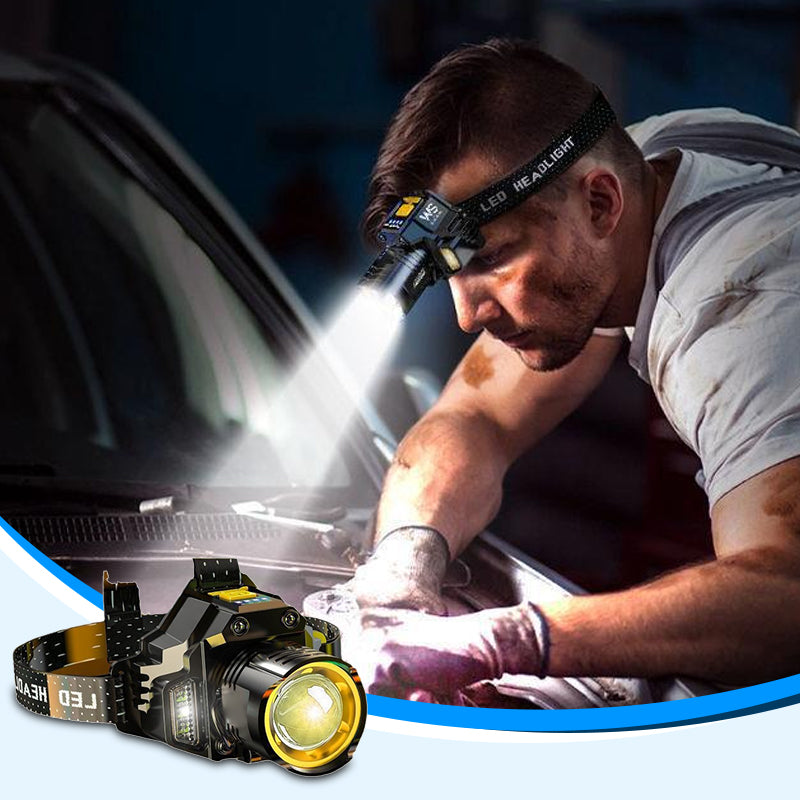LuxeLight Waterdichte Oplaadbare Hoofdlamp | Perfecte verlichting voor buitenavonturen en handsfree gebruik