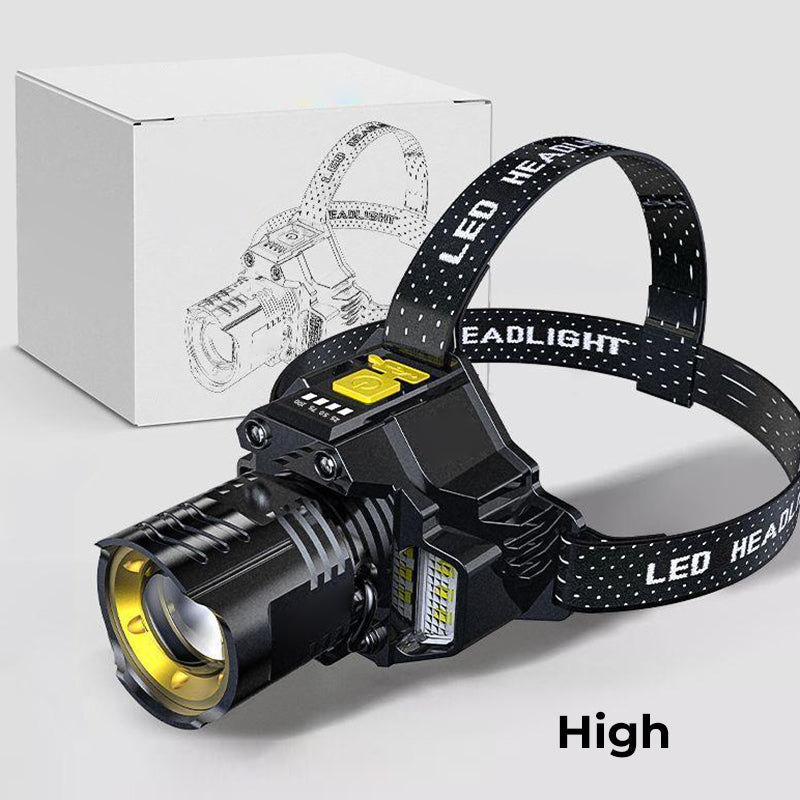 LuxeLight Waterdichte Oplaadbare Hoofdlamp | Perfecte verlichting voor buitenavonturen en handsfree gebruik