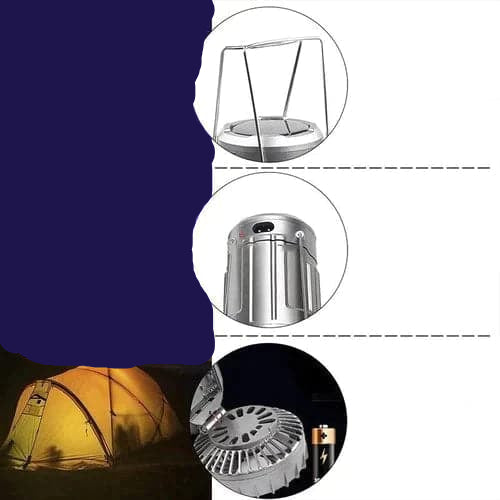 Elegante Licht | 6-in-1 LED Lantaarn – Draagbaar - Ventilator - Oplaadbaar