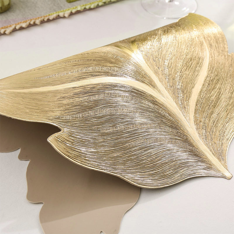 Goudblad Luxe Tafelonderlegger – 3D Elegante Tafelonderlegger van PVC
