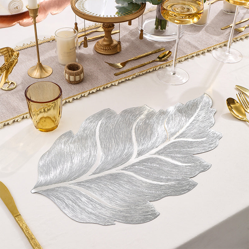 Goudblad Luxe Tafelonderlegger – 3D Elegante Tafelonderlegger van PVC
