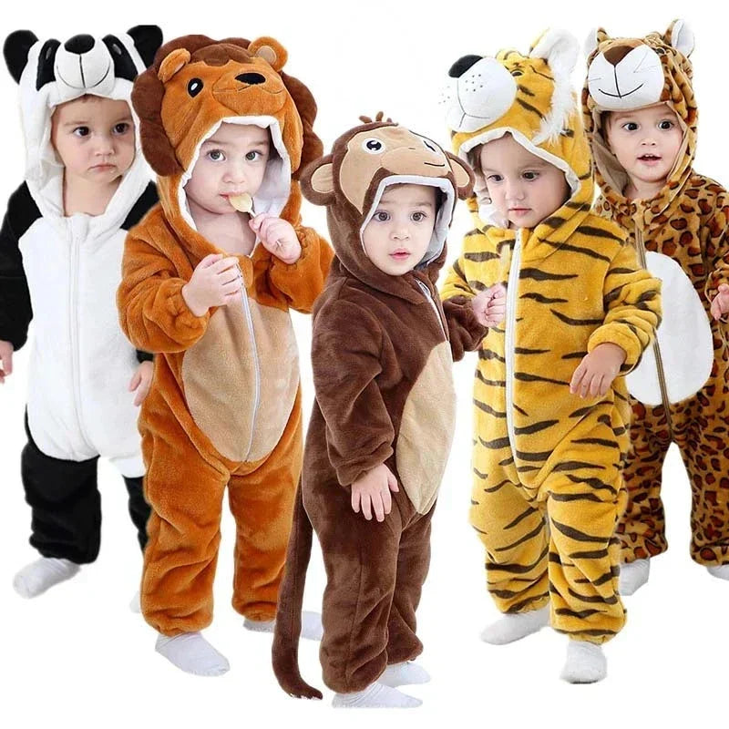 Romper voor baby's | Baby Fleece Overall | Dier Onesie | Wolklin