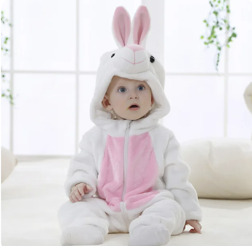 Romper voor baby's | Baby Fleece Overall | Dier Onesie | Wolklin