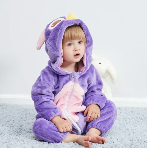 Romper voor baby's | Baby Fleece Overall | Dier Onesie | Wolklin