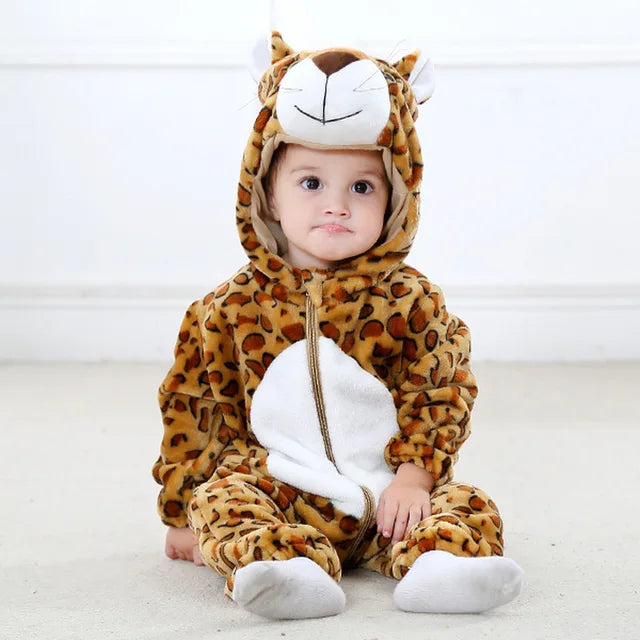 Romper voor baby's | Baby Fleece Overall | Dier Onesie | Wolklin