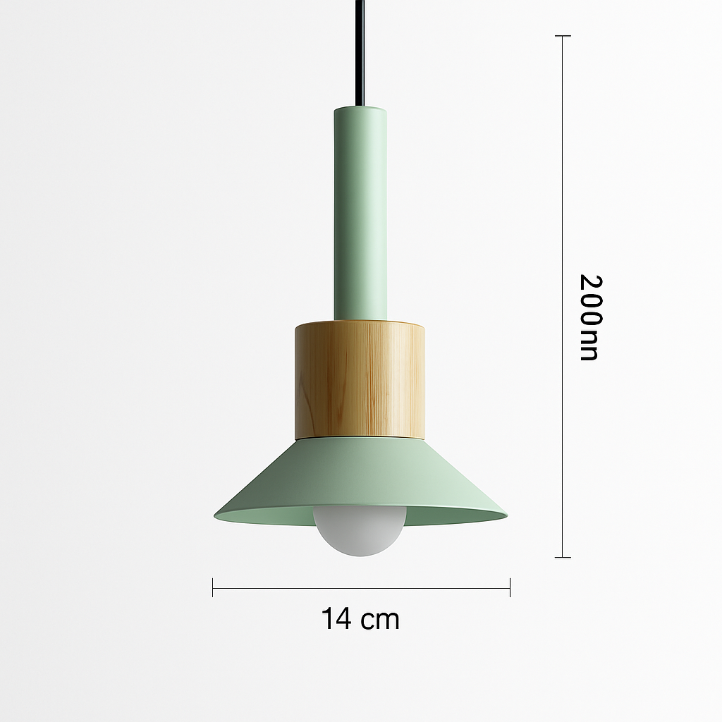 Design-hanglamp van hout en metaal in verschillende vormen Venster