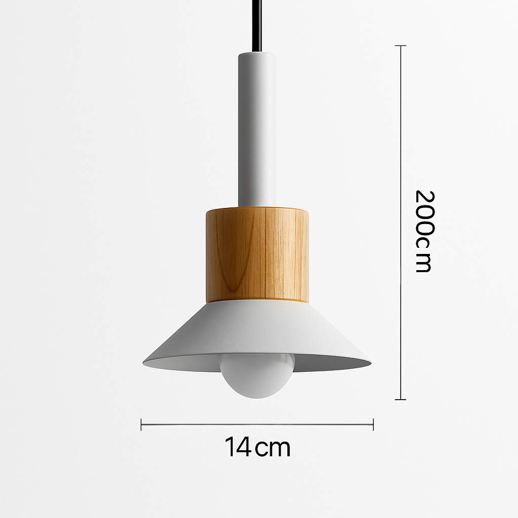 Design-hanglamp van hout en metaal in verschillende vormen Venster