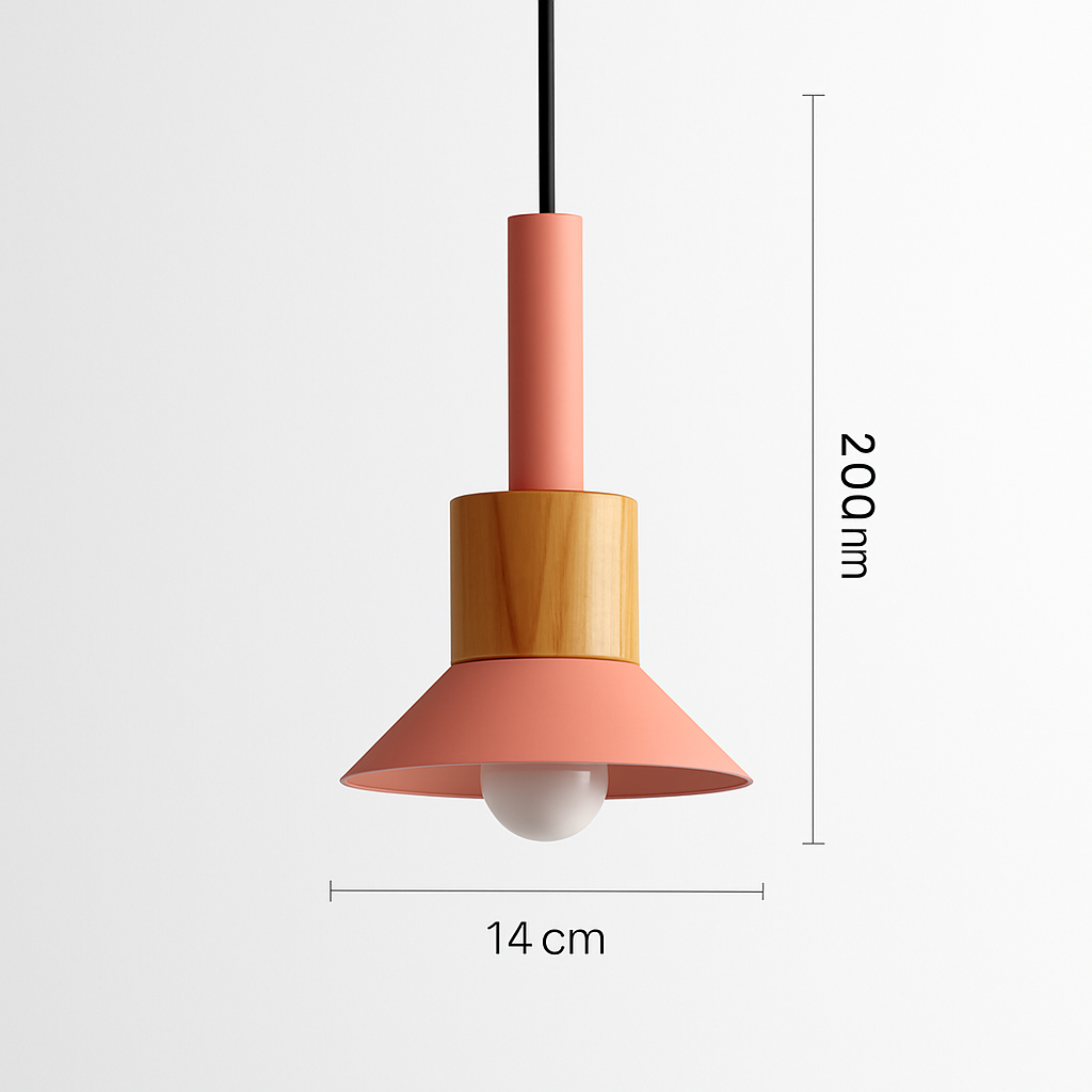 Design-hanglamp van hout en metaal in verschillende vormen Venster