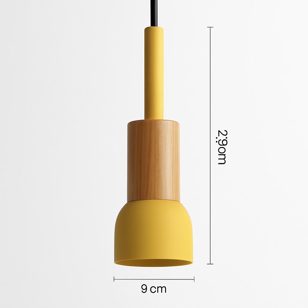 Design-hanglamp van hout en metaal in verschillende vormen Venster