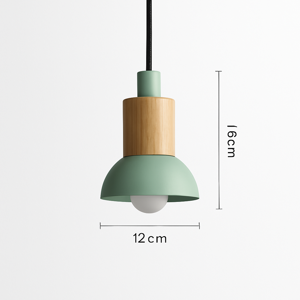 Design-hanglamp van hout en metaal in verschillende vormen Venster