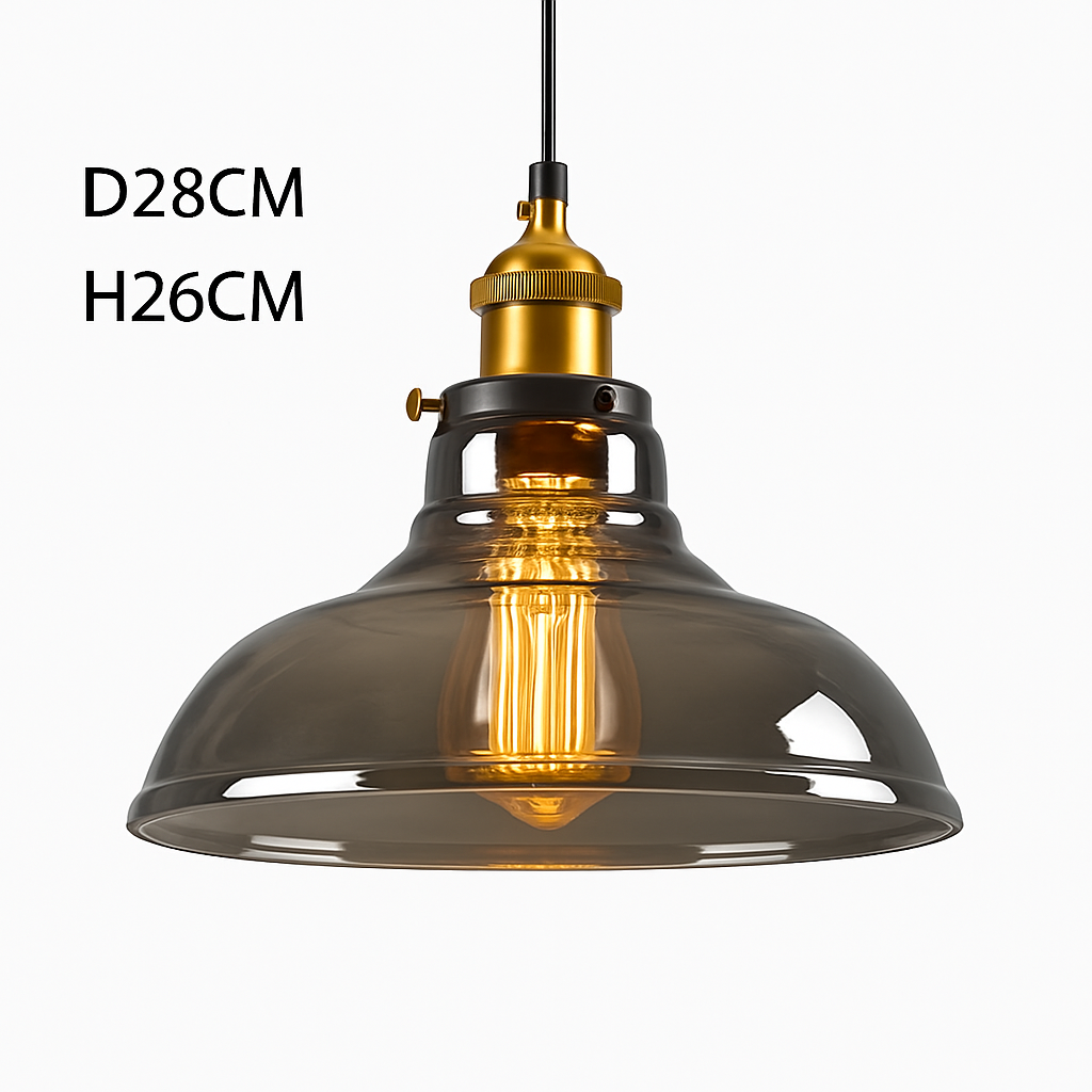 Vintage Rookglas Hanglamp
