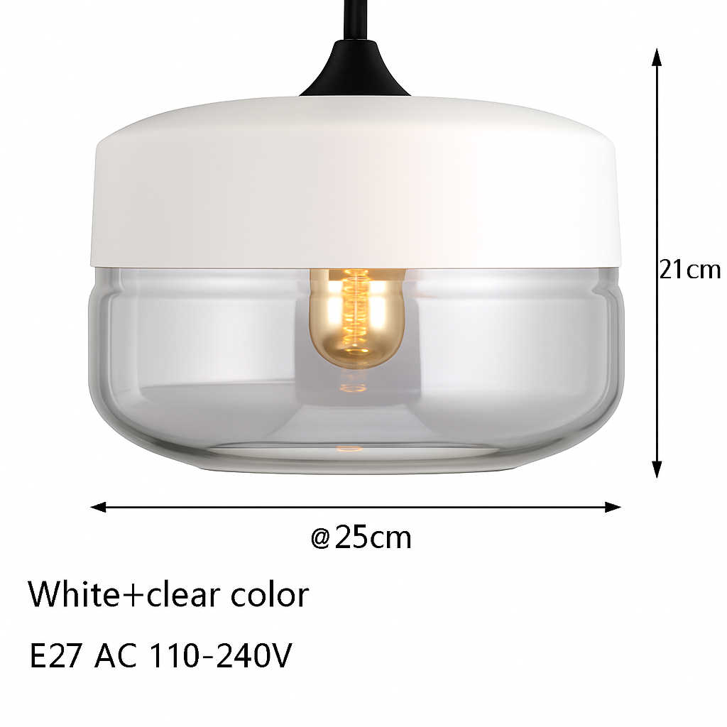 Moderne Hanglamp van Glas en Metaal Loft