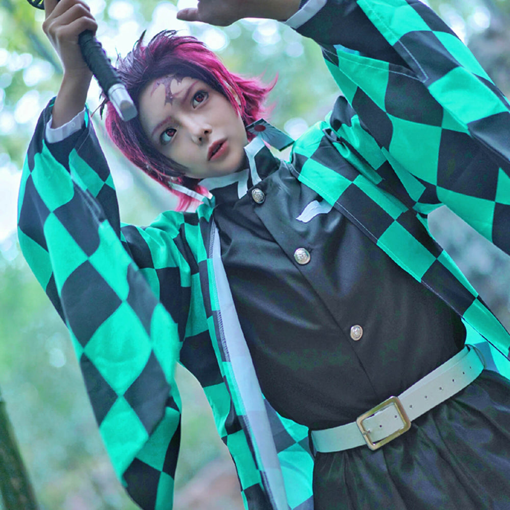 Halloween Kostuum Groene Geruite Kimono Set